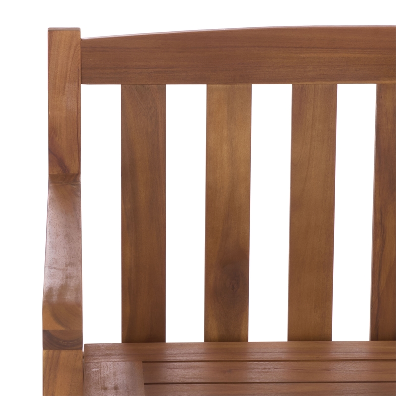 Safavieh Kelter Wood Bench Box in Teak