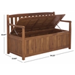 Safavieh Kelter Wood Bench Box in Teak