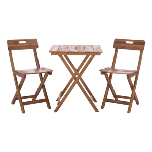 Safavieh Austin Wood Bistro Set in Teak