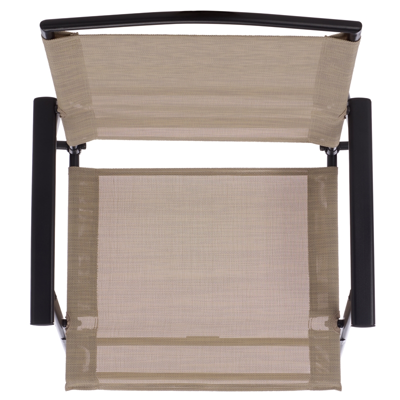 Safavieh Alvin Metal and Rattan Folding Chair Set of 2 in Black / Cream