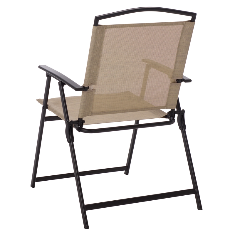 Safavieh Alvin Metal and Rattan Folding Chair Set of 2 in Black / Cream
