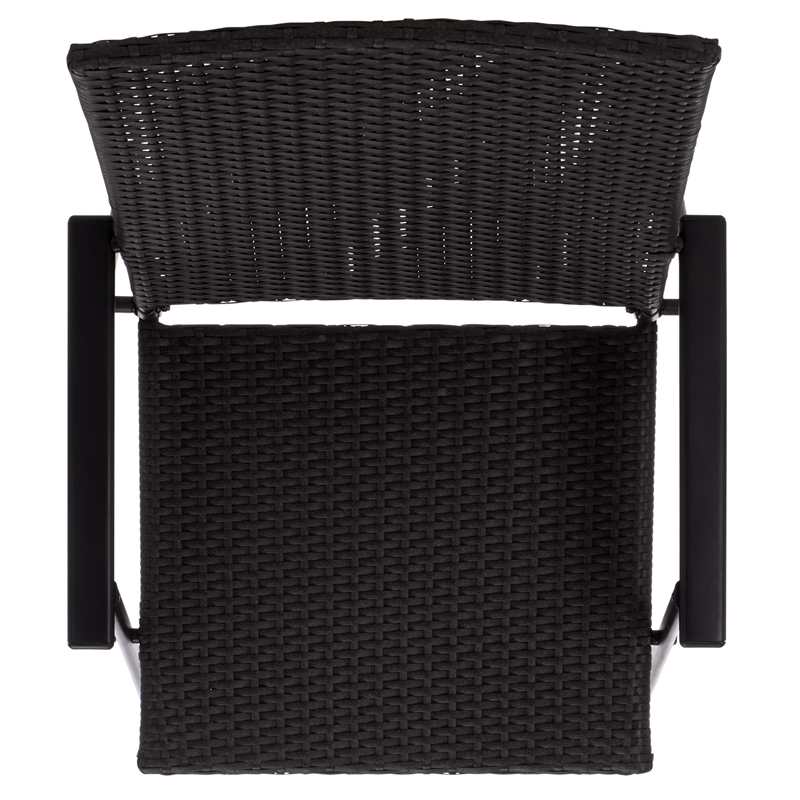 Safavieh Simon Metal Folding Chair Set of 2 in Black / Black