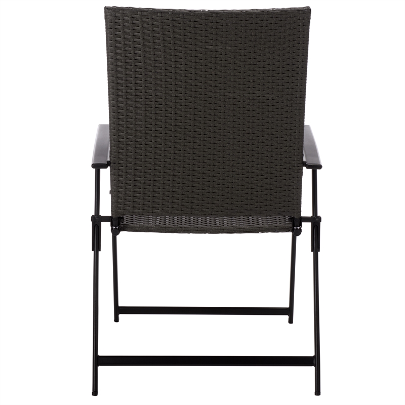 Safavieh Simon Metal Folding Chair Set of 2  in Black / Gray