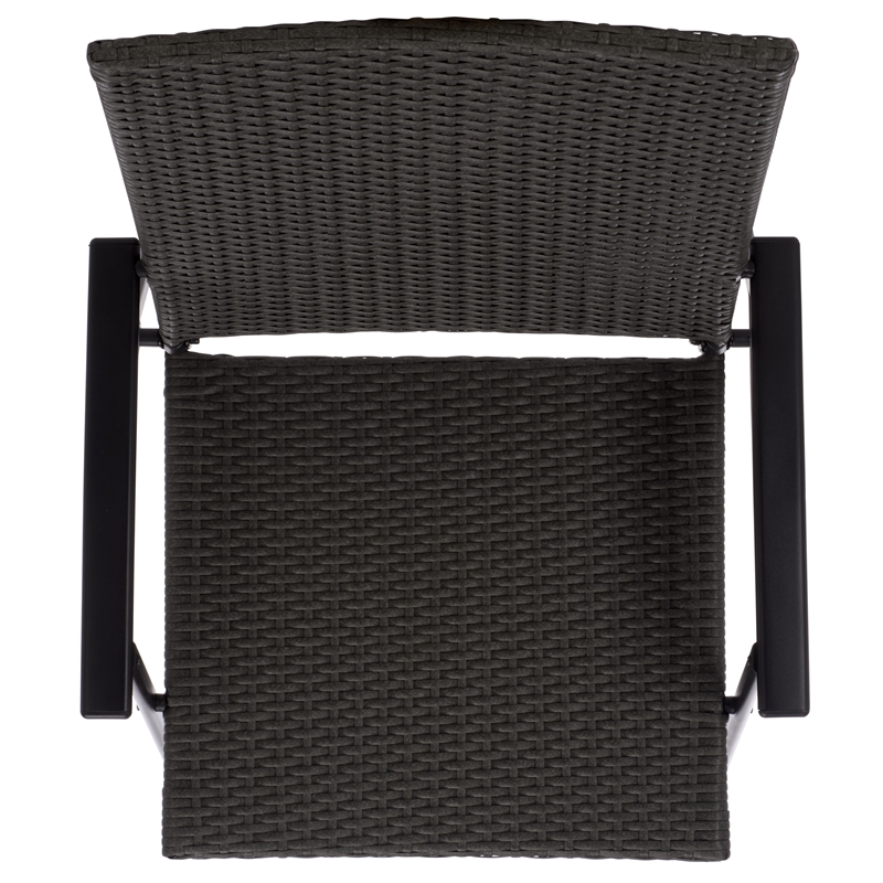 Safavieh Simon Metal Folding Chair Set of 2  in Black / Gray