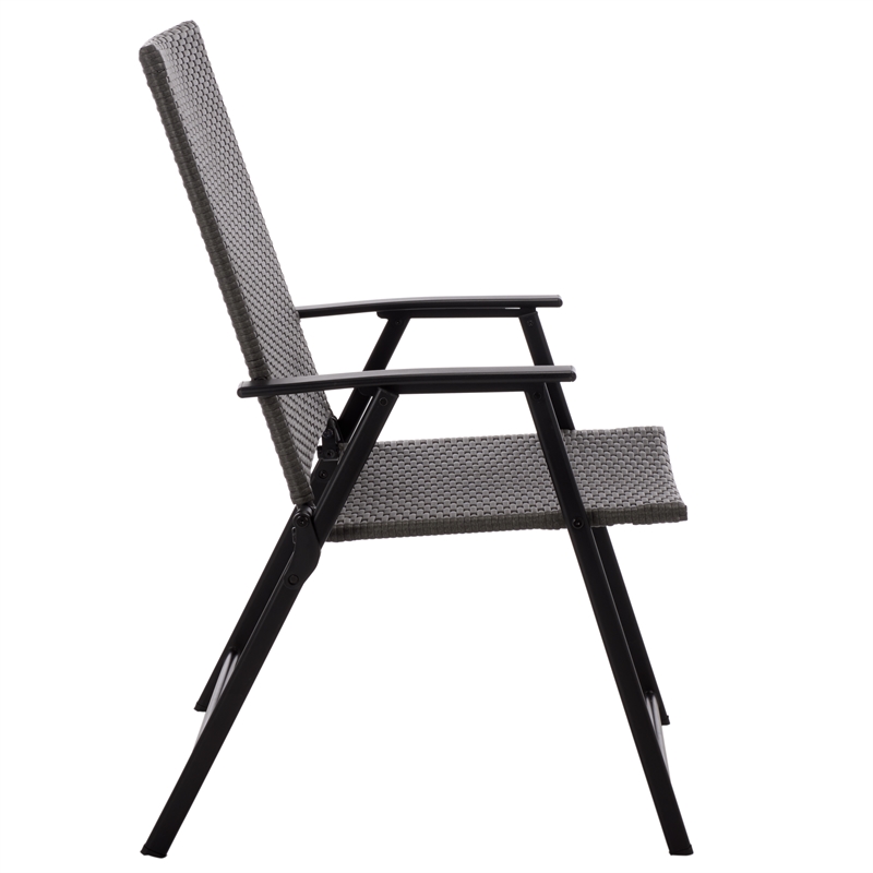 Safavieh Simon Metal Folding Chair Set of 2  in Black / Gray