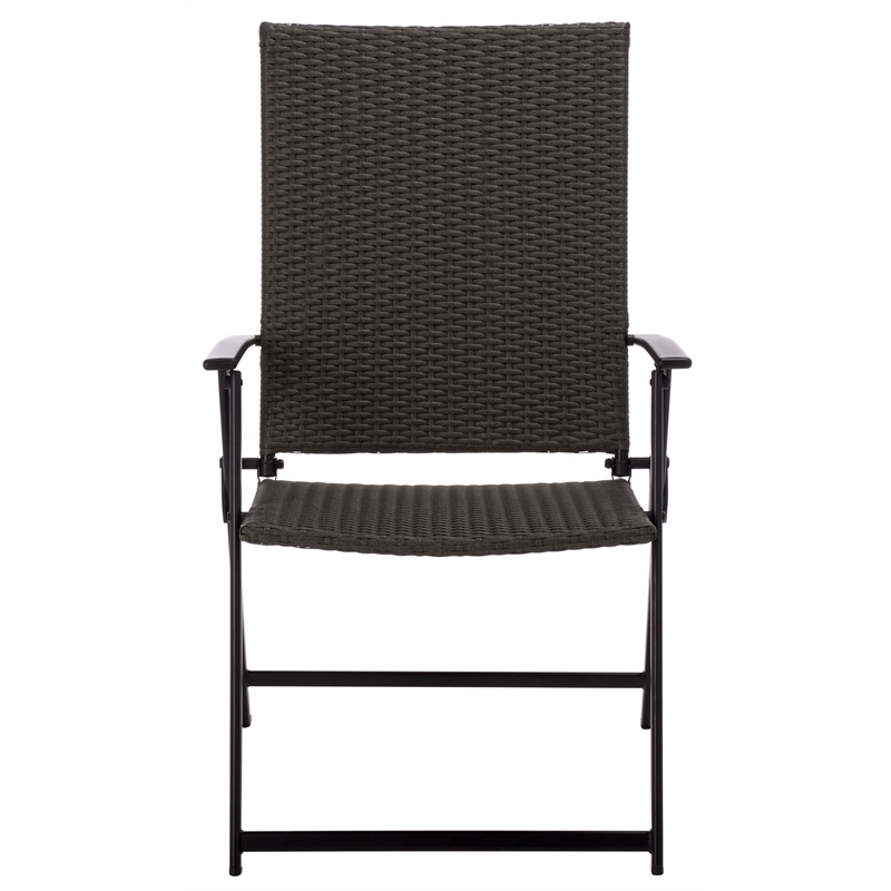 Safavieh Simon Metal Folding Chair Set of 2  in Black / Gray