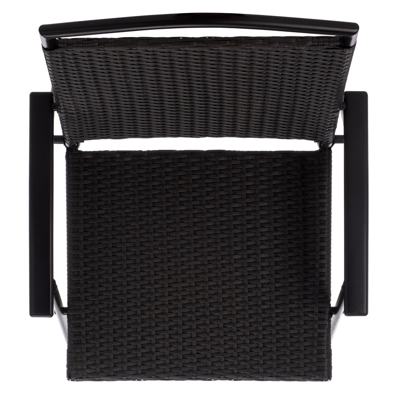 Safavieh Dory Metal and Rattan Folding Chair Set of 2  in Black / Black