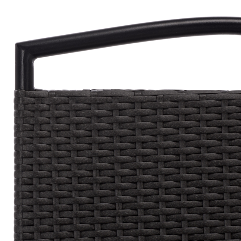 Safavieh Dory Metal and Rattan Folding Chair Set of 2  in Black / Black