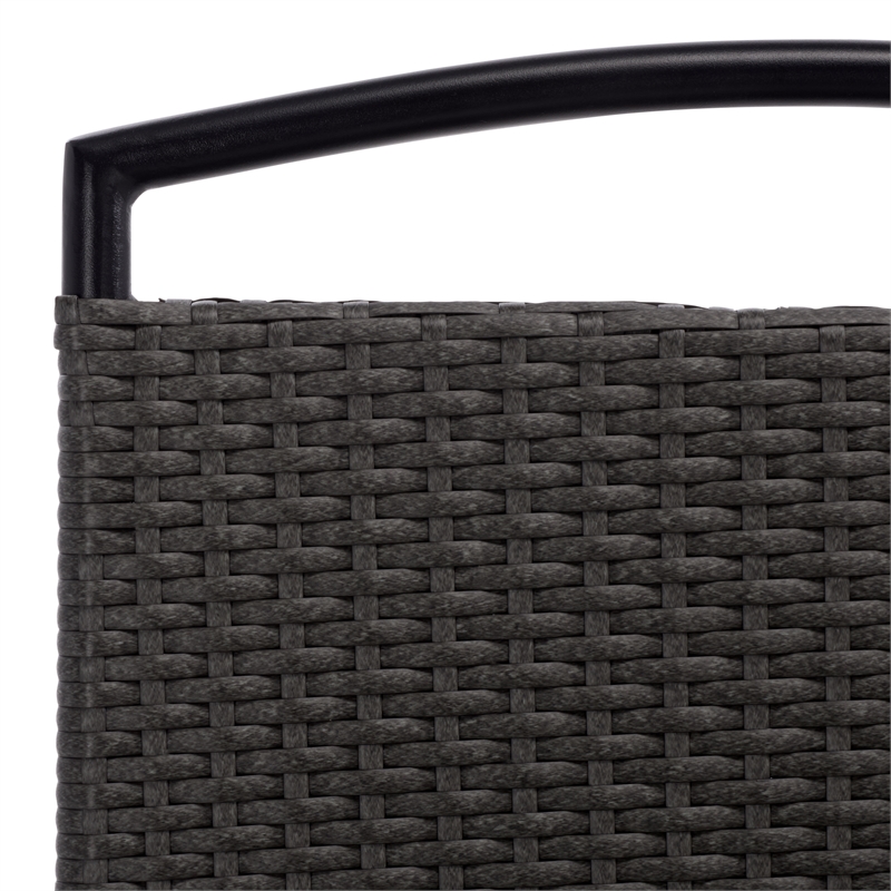 Safavieh Dory Metal and Rattan Folding Chair Set of 2 in Black / Gray