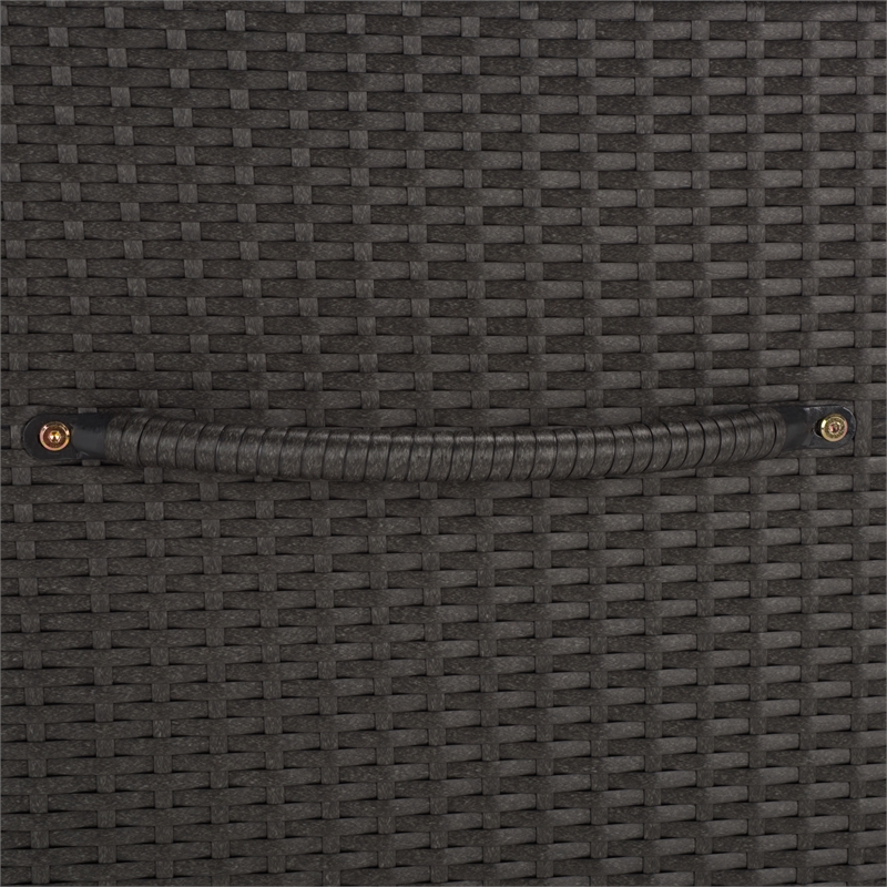 Safavieh Kent Large Metal and Rattan Cushion Box in Black