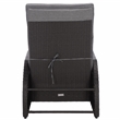 Safavieh Millman Metal and Rattan Recliner Chair in Black / Gray