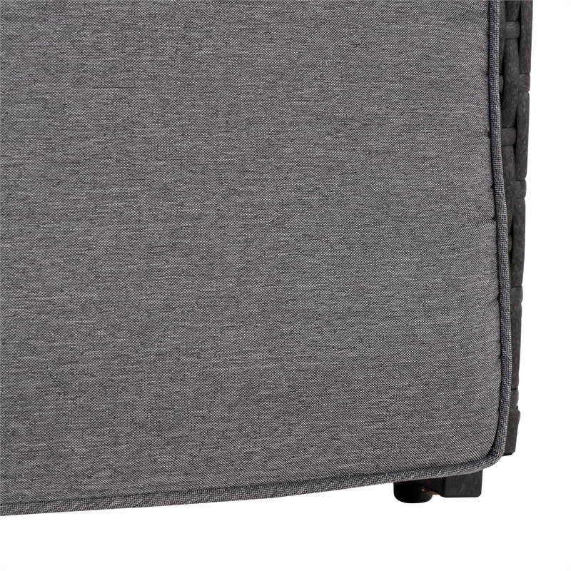 Safavieh Millman Metal and Rattan Recliner Chair in Black / Gray