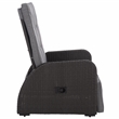 Safavieh Millman Metal and Rattan Recliner Chair in Black / Gray