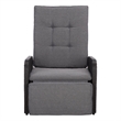 Safavieh Millman Metal and Rattan Recliner Chair in Black / Gray