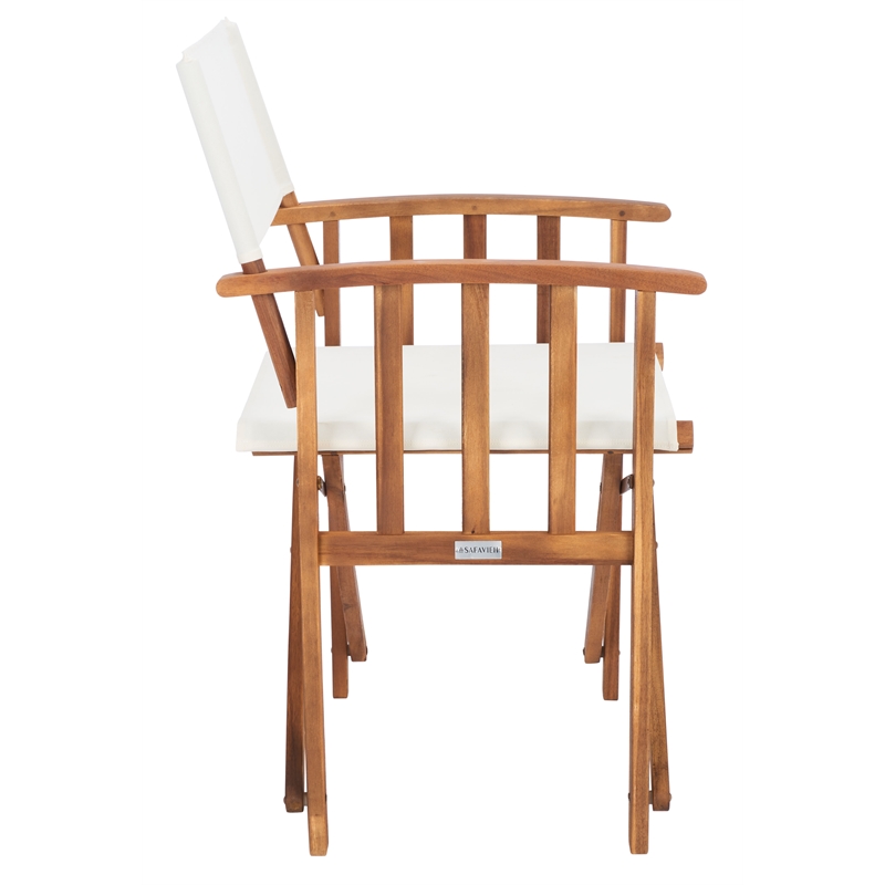 Safavieh Laguna Wood and Fabric Director Chair in Natural / Beige