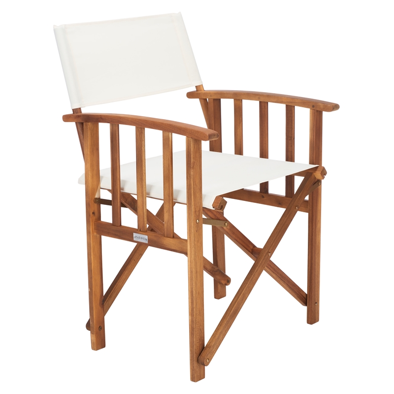 Safavieh Laguna Wood and Fabric Director Chair in Natural / Beige