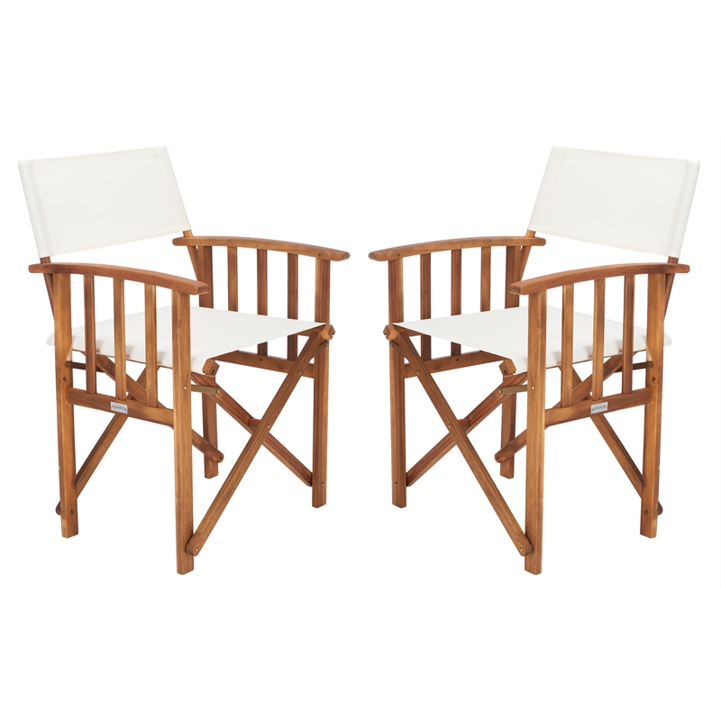 Safavieh Laguna Wood and Fabric Director Chair in Natural / Beige