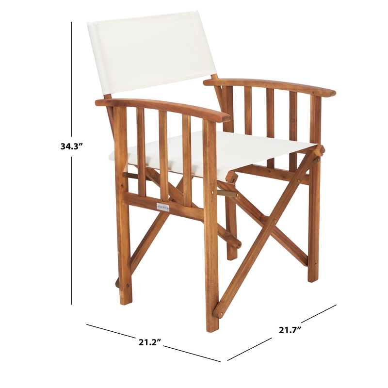 Safavieh Laguna Wood and Fabric Director Chair in Natural / Beige