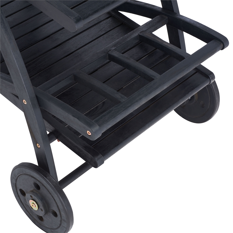 Safavieh Lodi Wood Tea Cart in Black