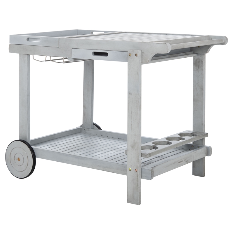 Safavieh Orland Wood Tea Trolly in Gray
