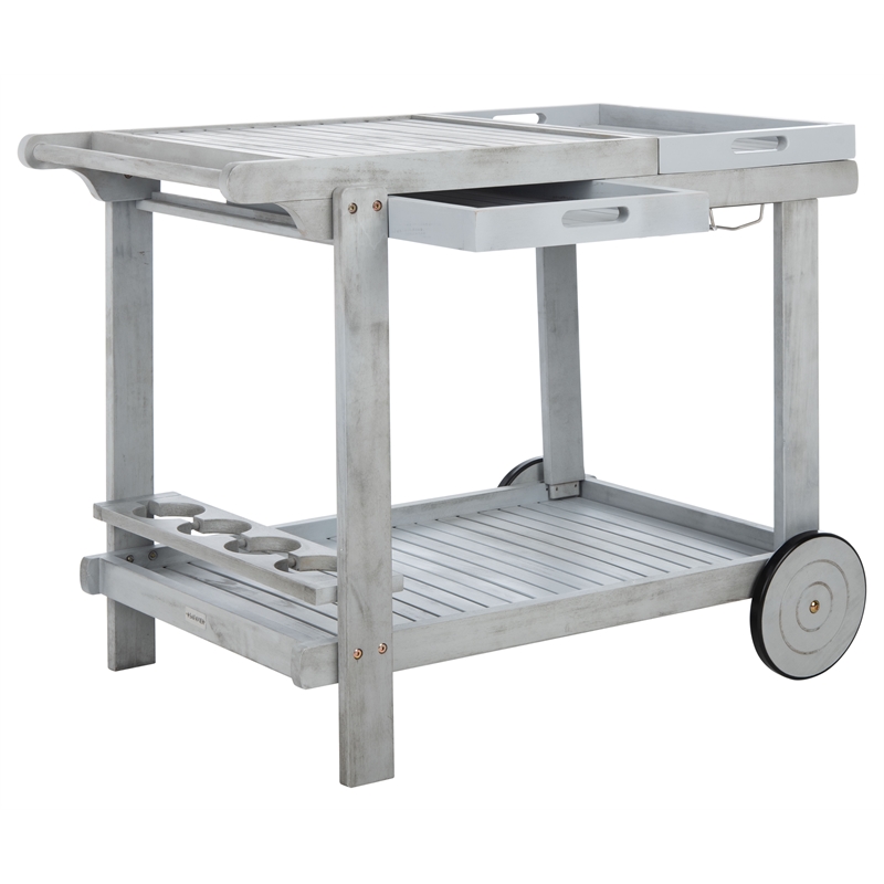 Safavieh Orland Wood Tea Trolly in Gray