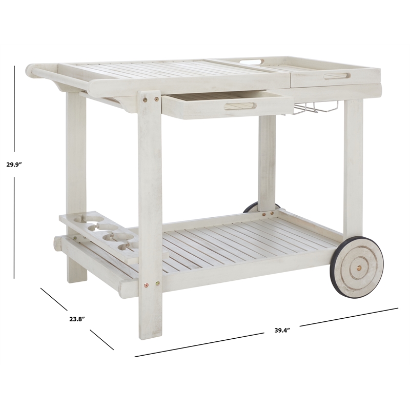 Safavieh Orland Wood Tea Trolly in White