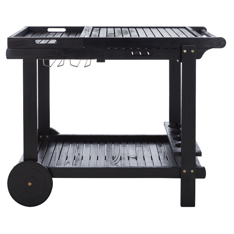 Safavieh Orland Wood Tea Trolly in Black