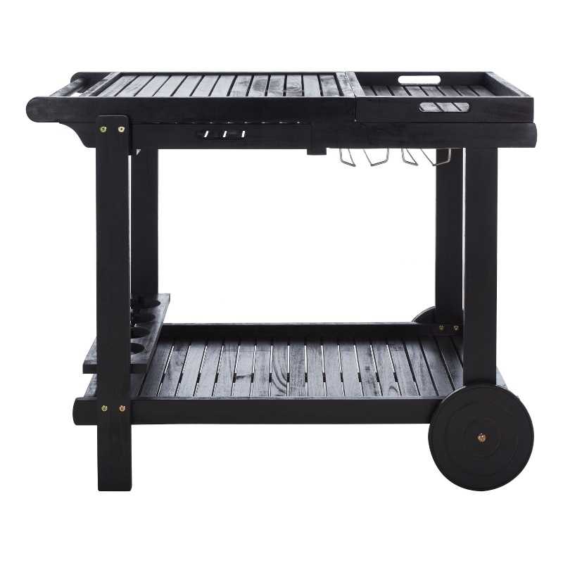 Safavieh Orland Wood Tea Trolly in Black