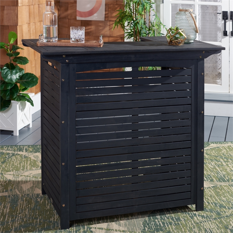 Safavieh Monterey Wood Bar Table in Black