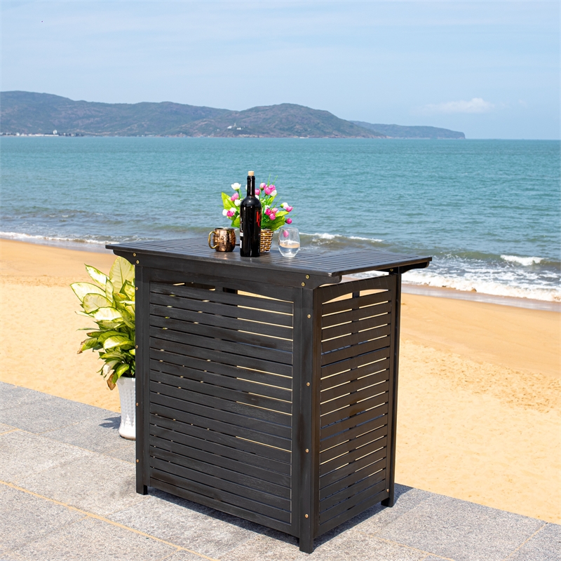 Safavieh Monterey Wood Bar Table in Black