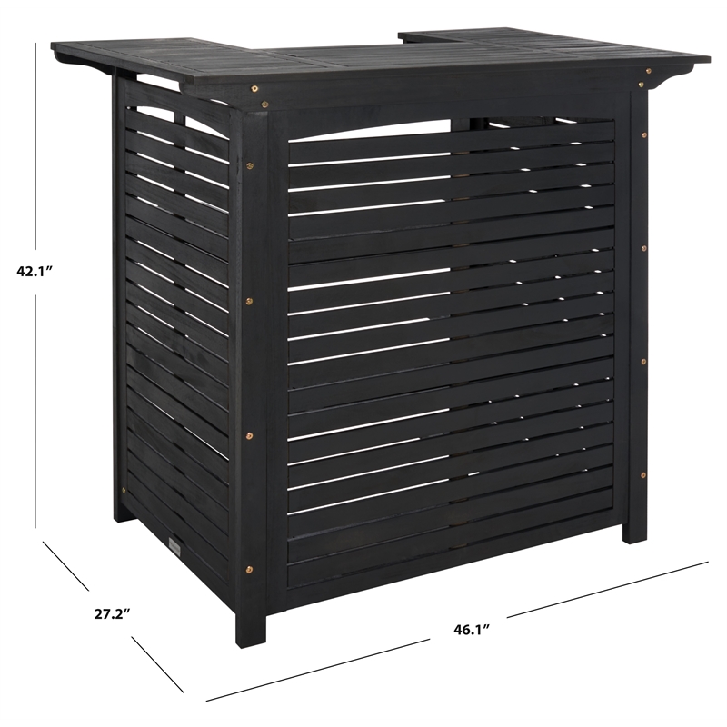 Safavieh Monterey Wood Bar Table in Black