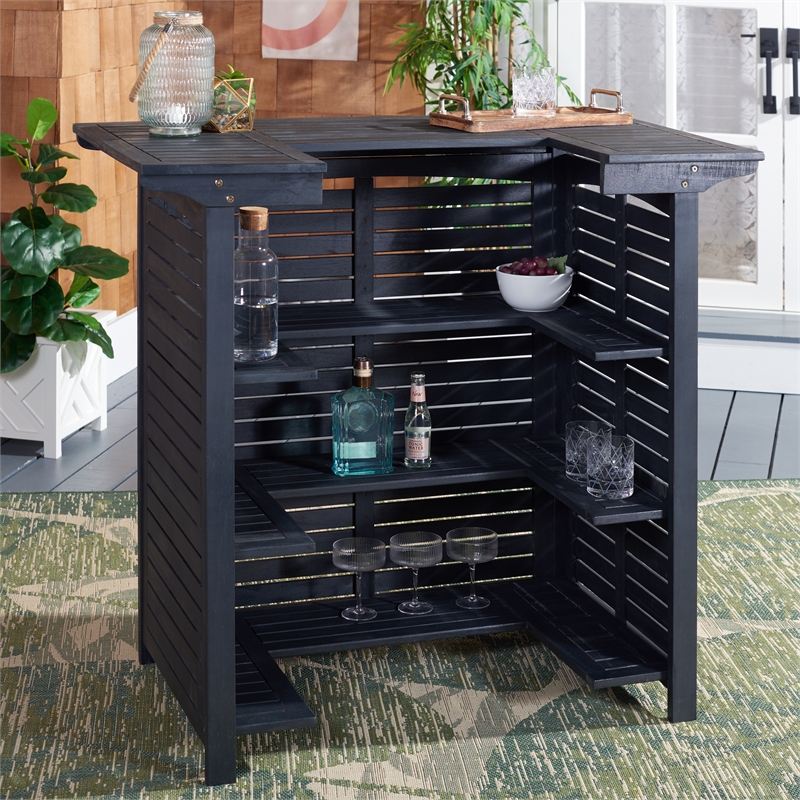 Safavieh Monterey Wood Bar Table in Black