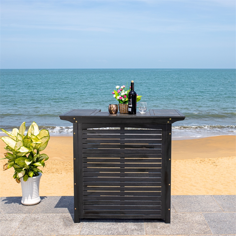 Safavieh Monterey Wood Bar Table in Black