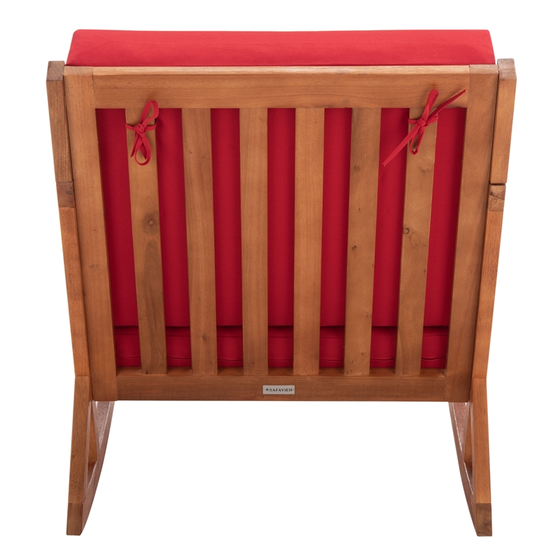 Safavieh Vernon Wood Rocking Chair in Natural / Red