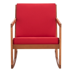 Safavieh Vernon Wood Rocking Chair in Natural / Red