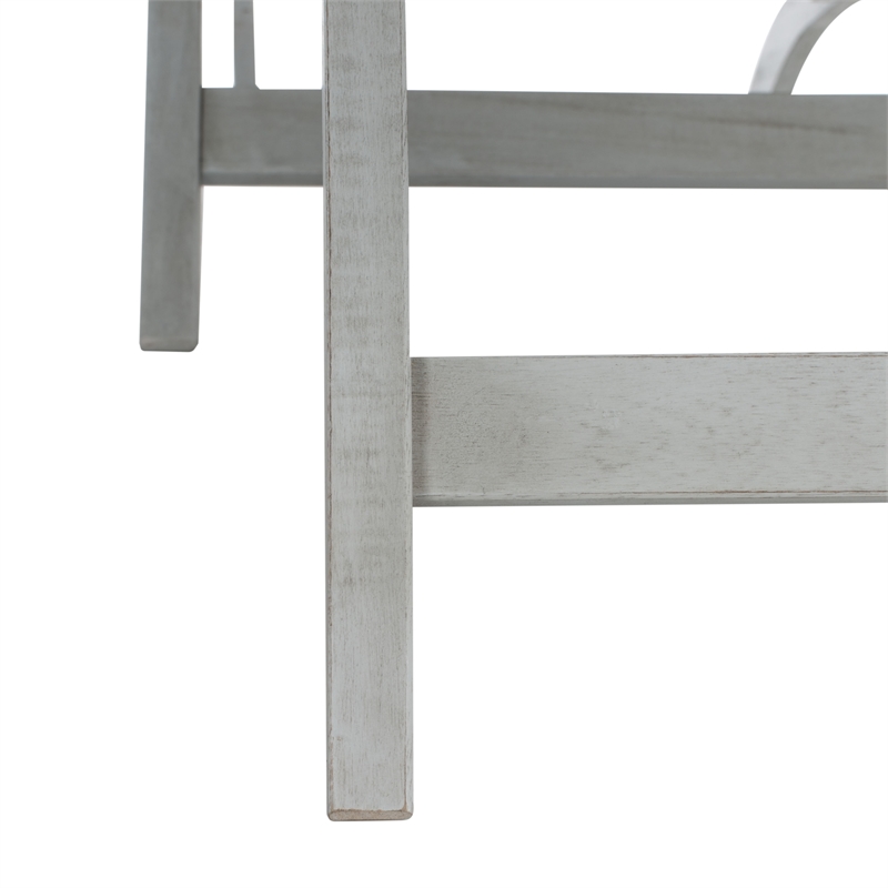 Safavieh Palmdale Wood and Fabric Lounge Chair in Gray / Beige