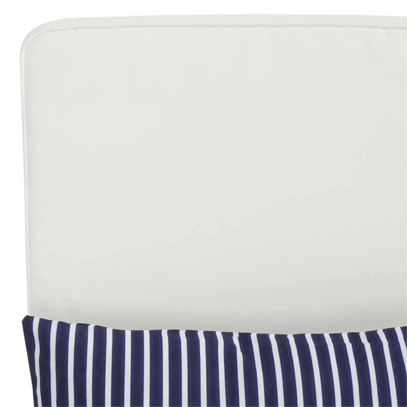 Safavieh Palmdale Wood and Fabric Lounge Chair in Gray / Beige / Navy