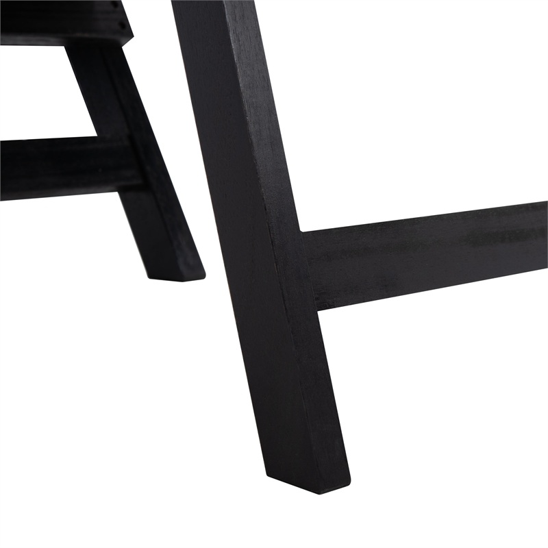 Safavieh Palmdale Wood and Fabric Lounge Chair in Black / Beige