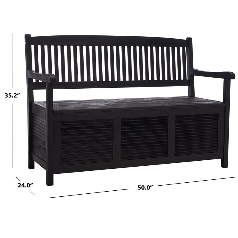 Safavieh Brisbane Wood Bench in Black