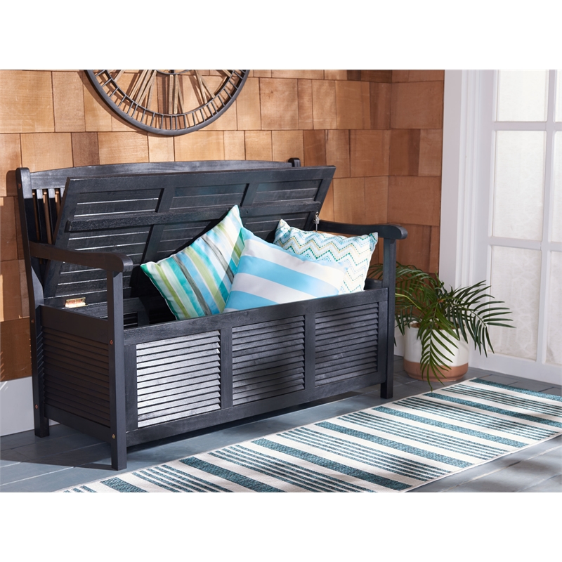 Safavieh Brisbane Wood Bench in Black