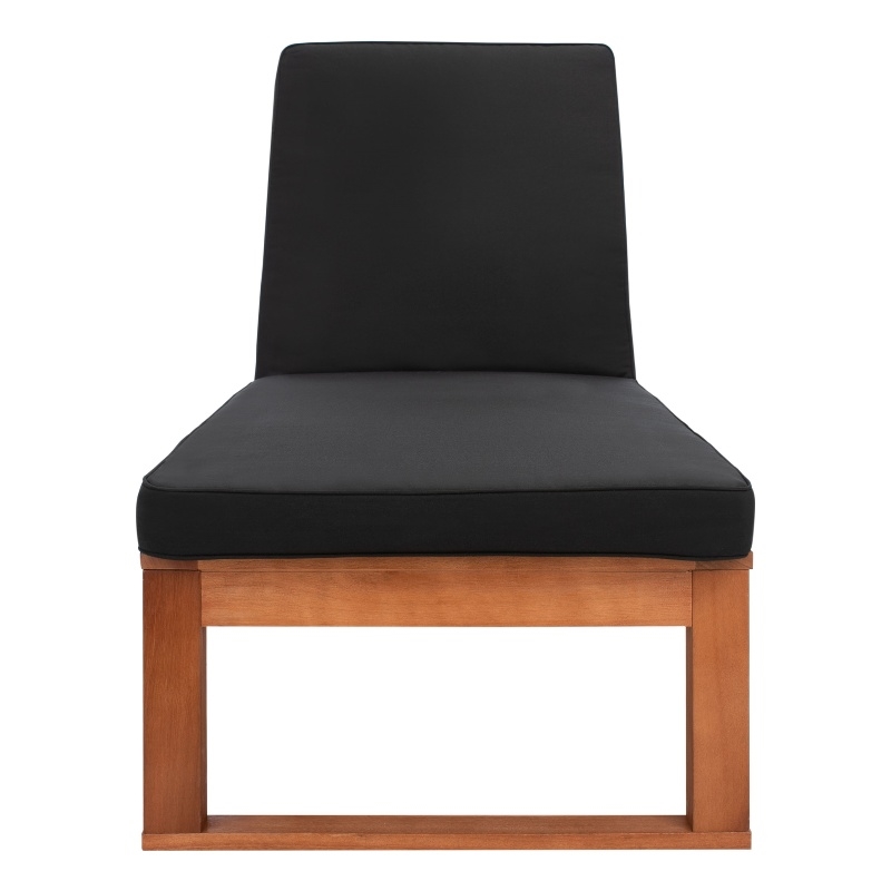 Safavieh Solano Wood and Fabric Sunlounger in Natural / Black