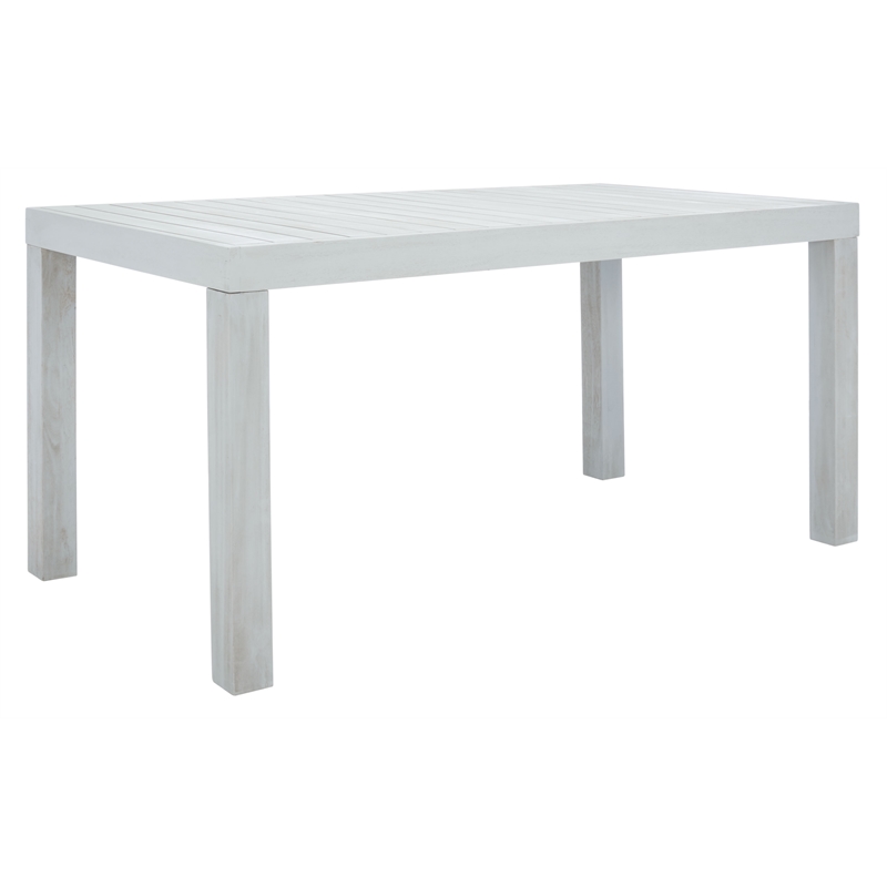 Safavieh Dario 3 Piece Wood Dining Set w/Two Bench in Gray