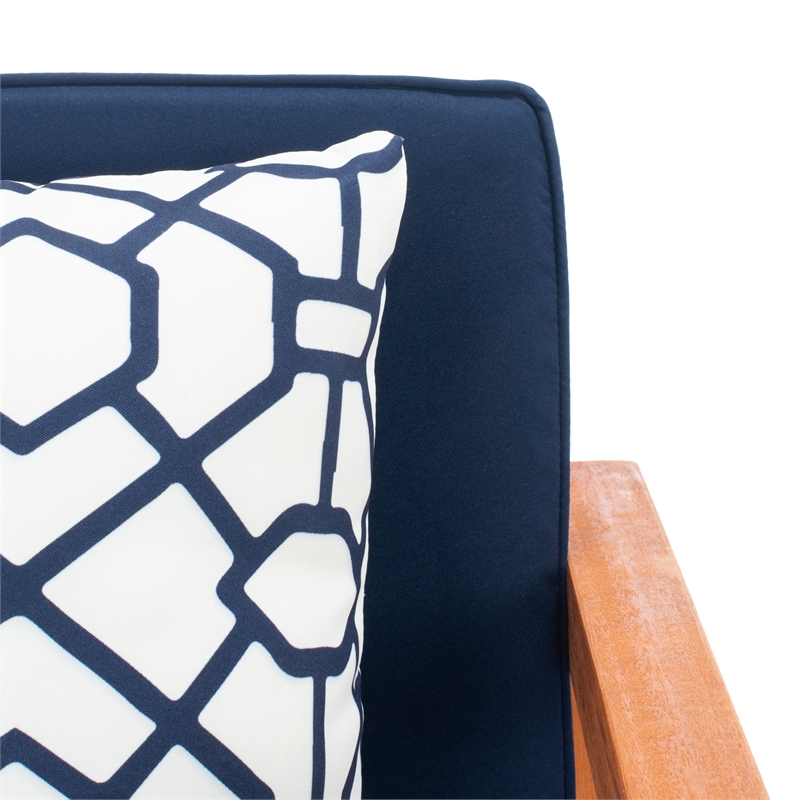 Safavieh Montez 4 Piece Wood and Fabric Set in Natural / Navy