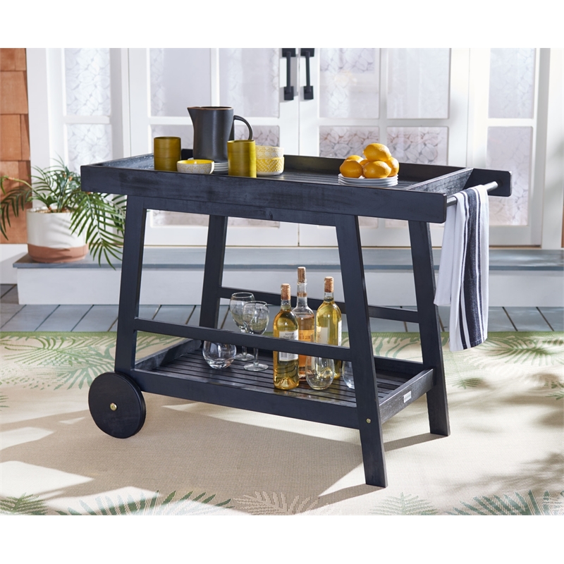 Safavieh Renzo Wood Bar Cart in Black