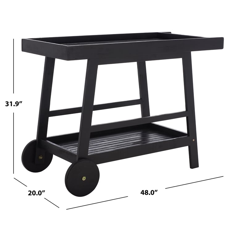 Safavieh Renzo Wood Bar Cart in Black