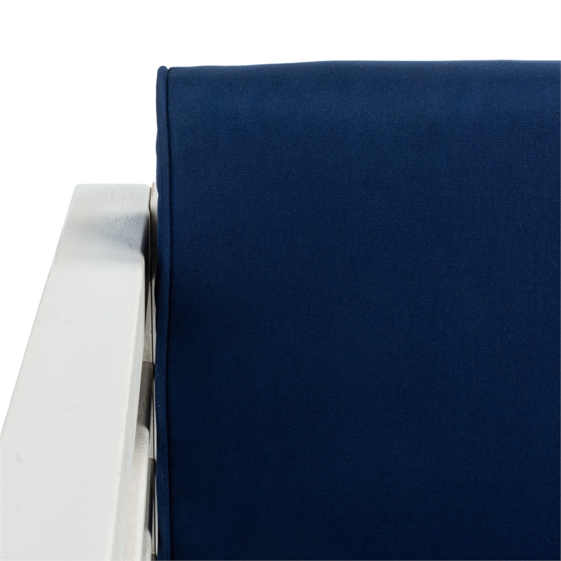 Safavieh Alda 4 Piece Wood and Fabric Set in White / Navy