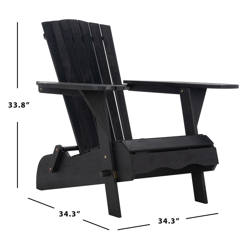 Safavieh Breetel Wood Adirondack 2 Per Box in Black