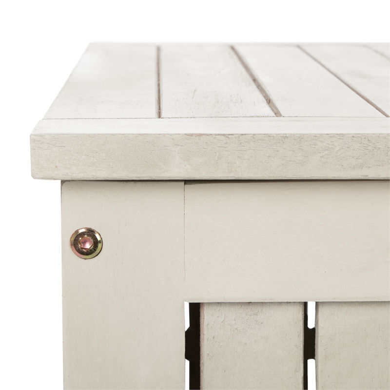 Safavieh Abri Wood Cushion Box in White