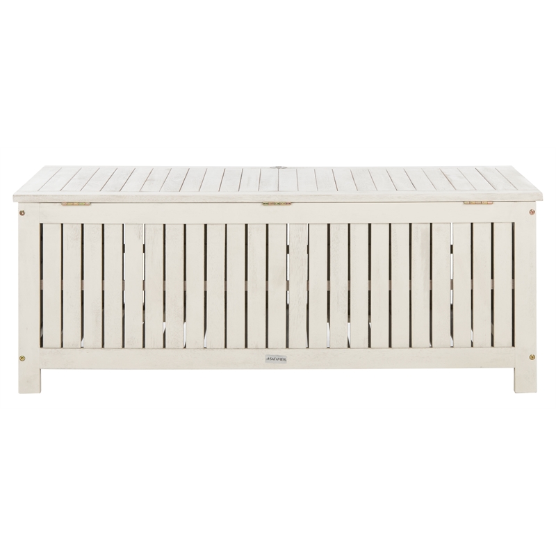 Safavieh Abri Wood Cushion Box in White