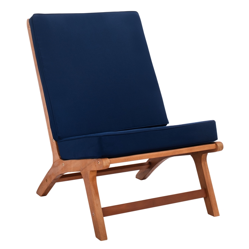 Safavieh Chaston 4 Pc Wood Living Set in Natural / Navy